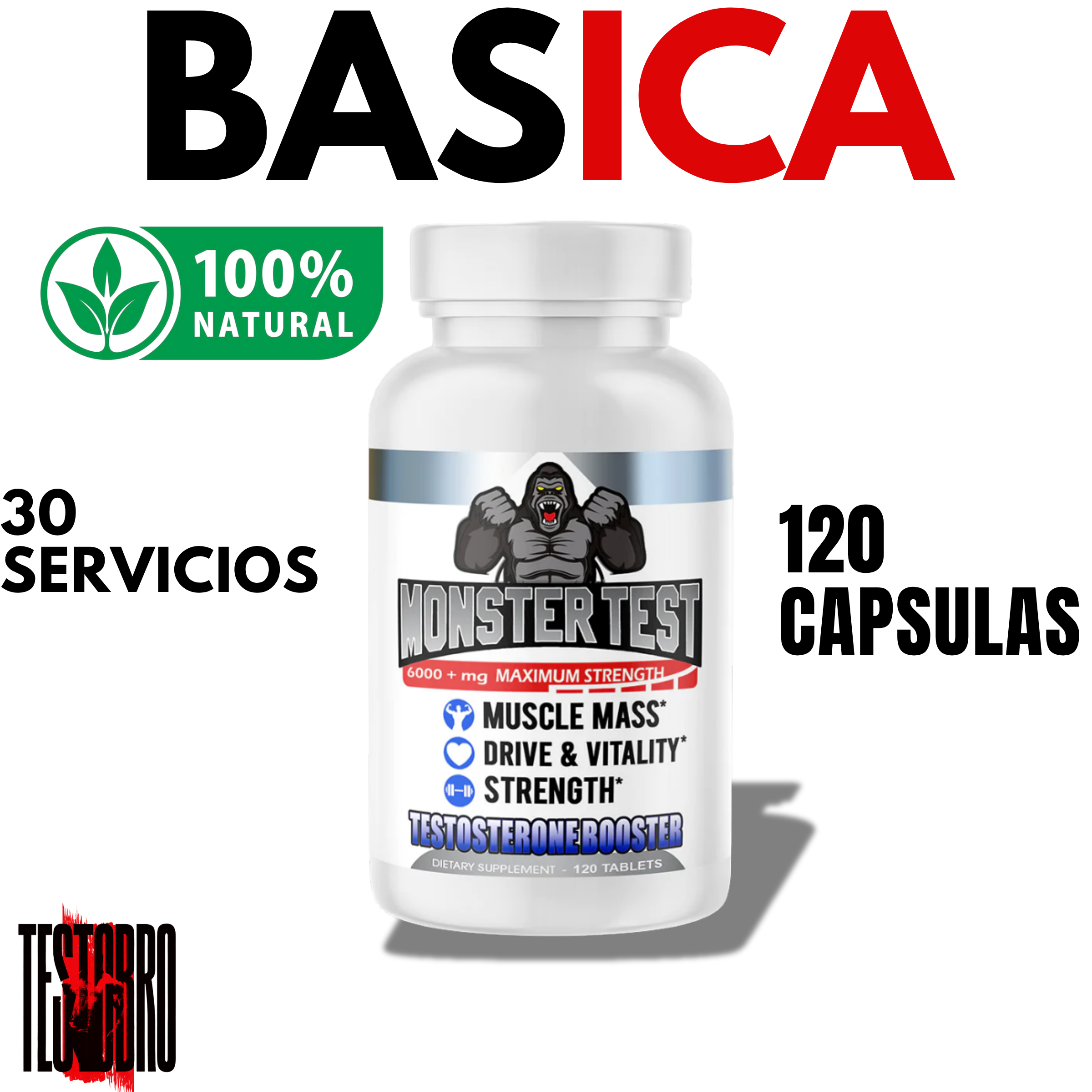 MONSTER TEST BASICO BLANCO potenciador de testosterona