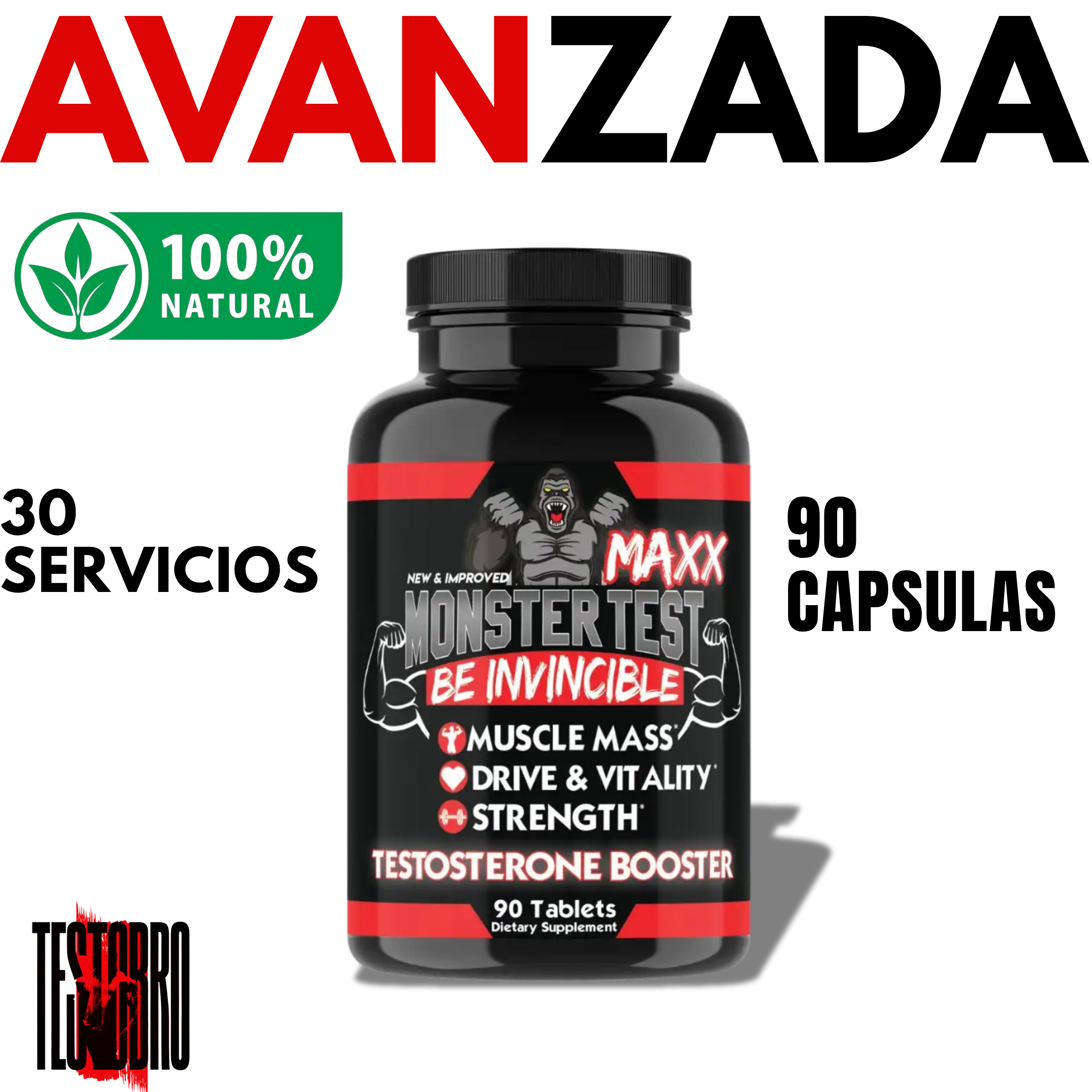 MONSTER TEST MAXX AVANZADO NEGRO potenciador de testosterona.